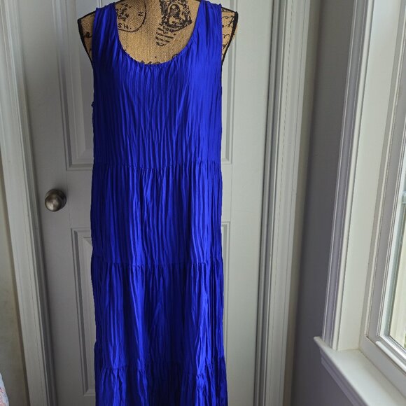 Eileen Fisher Crushed Silk Tiered Dress NWOT - Picture 3 of 10